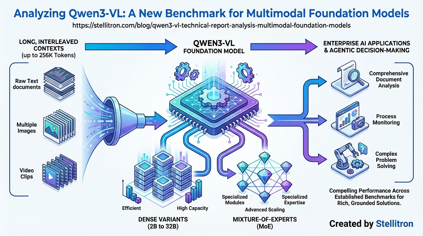 Qwen3-VL Technical Report - Technical analysis infographic for Enterprise AI by Stellitron